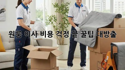 원룸 이사, 비용 걱정 끝! 꿀팁 대방출!
